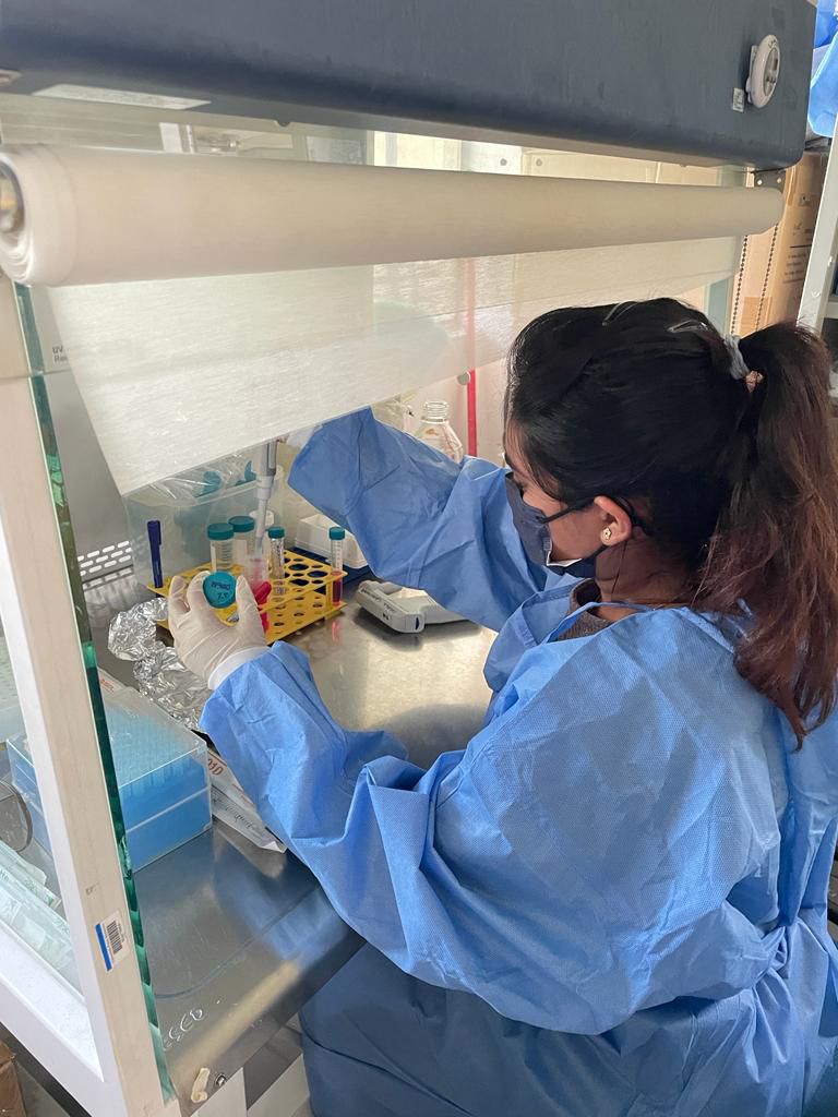 Darssheela working in the Lab